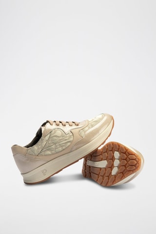 Sneakers in pelle verniciata - Beige