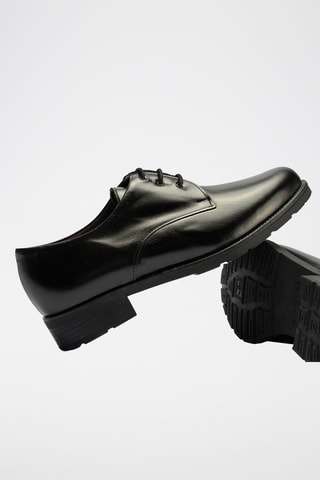 Stringate in pelle nappa - Nero