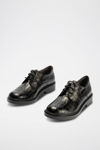 Stringate in pelle nappa - Nero