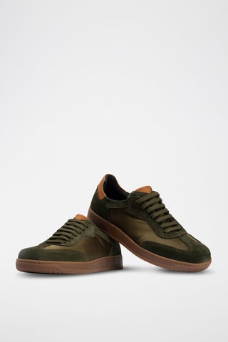 Sneakers in crosta di pelle - Verde