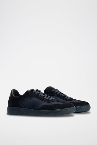 Sneakers in crosta di pelle - Blu