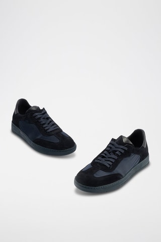 Sneakers in crosta di pelle - Blu