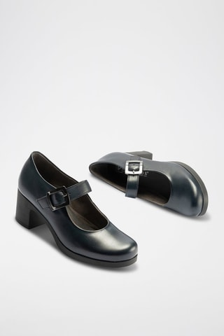 Scarpe baby con tacco in pelle nappa - Blu