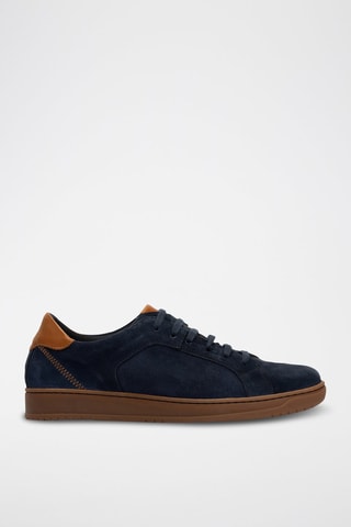 Sneakers in crosta di pelle - Blu
