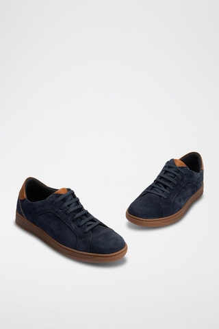 Sneakers in crosta di pelle - Blu