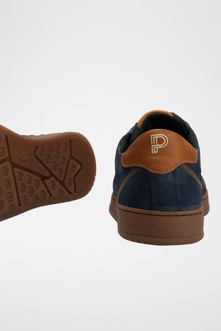 Sneakers in crosta di pelle - Blu