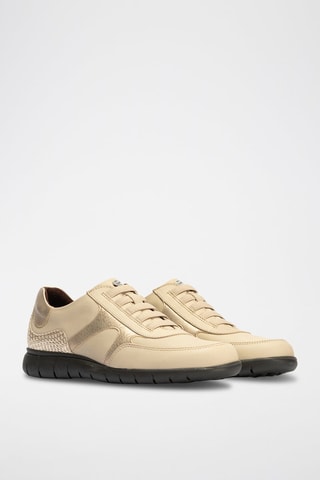 Sneakers in pelle nappa - Beige
