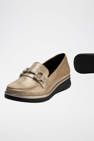 Mocassini in pelle verniciata - Beige