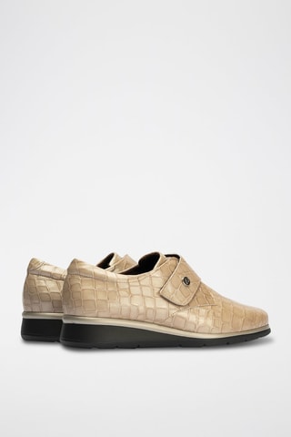 Stringate in pelle verniciata - Beige