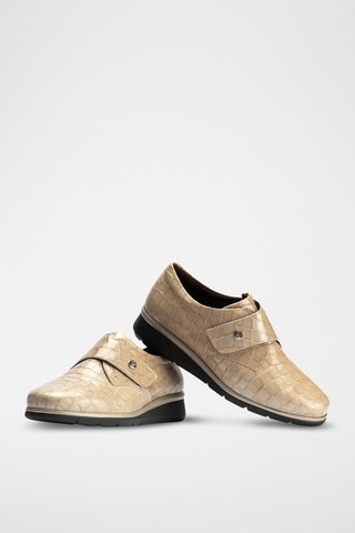 Stringate in pelle verniciata - Beige