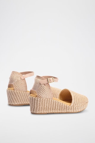 Sandali con zeppa - Beige