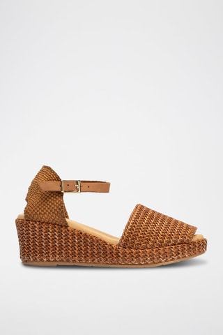 Sandali con zeppa - Marrone