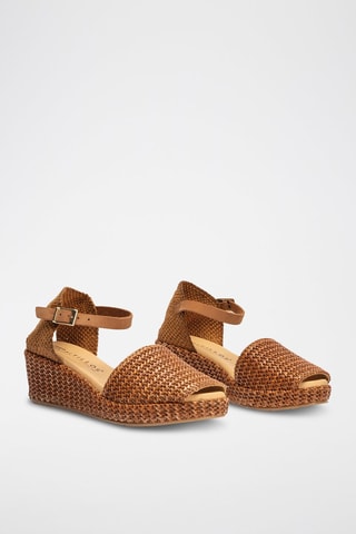 Sandali con zeppa - Marrone