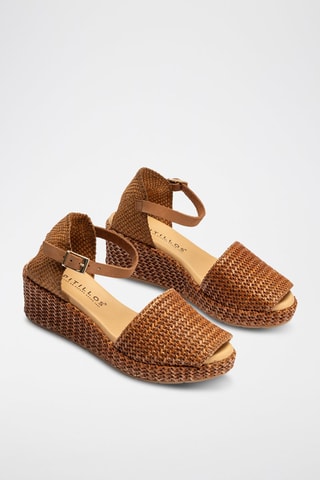 Sandali con zeppa - Marrone