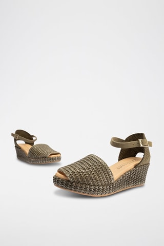 Sandali con zeppa - Verde