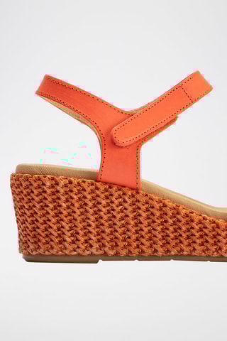 Sandali con zeppa in pelle scamosciata - Arancione