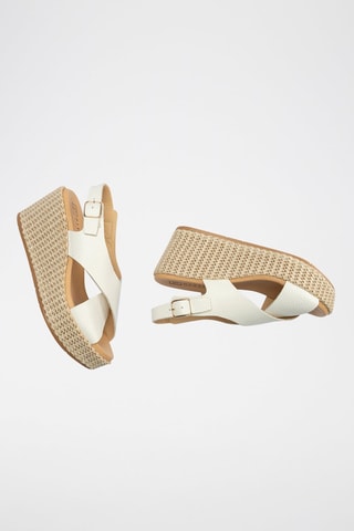 Sandali con zeppa in pelle - Bianco