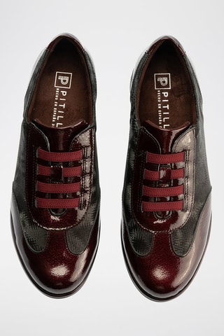 Stringate in pelle verniciata - Rosso