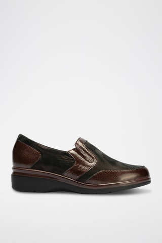Slip-on in pelle verniciata - Marrone