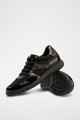 Sneakers in pelle verniciata - Nero