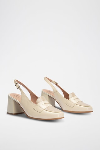 Décolleté in pelle - Beige