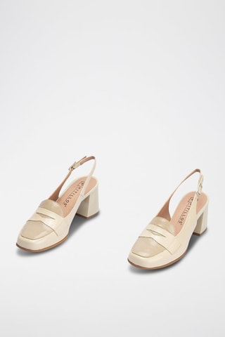 Décolleté in pelle - Beige