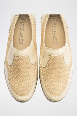 Slip-on in pelle verniciata - Beige