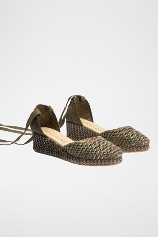 Espadrillas con zeppa - Verde