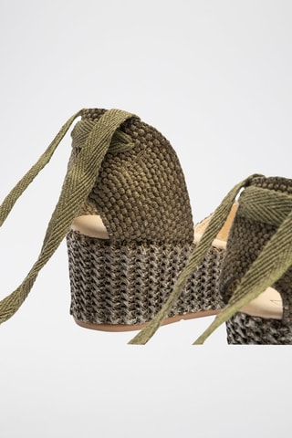 Espadrillas con zeppa - Verde