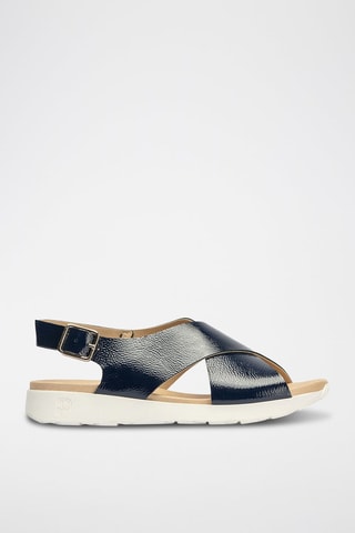 Sandali in pelle verniciata - Blu