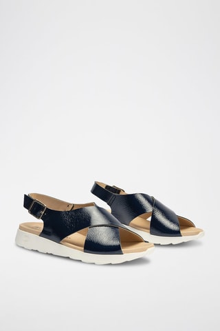 Sandali in pelle verniciata - Blu