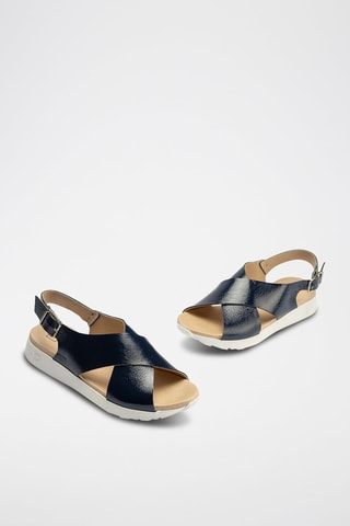 Sandali in pelle verniciata - Blu