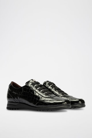 Sneakers in pelle verniciata - Nero