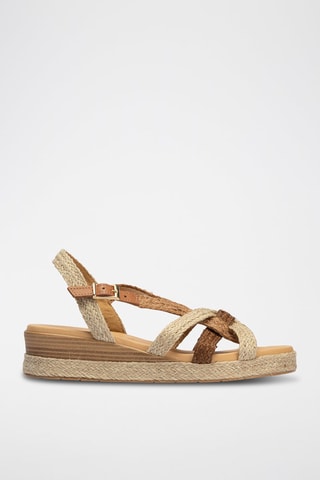 Sandali con zeppa - Marrone