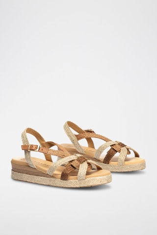 Sandali con zeppa - Marrone