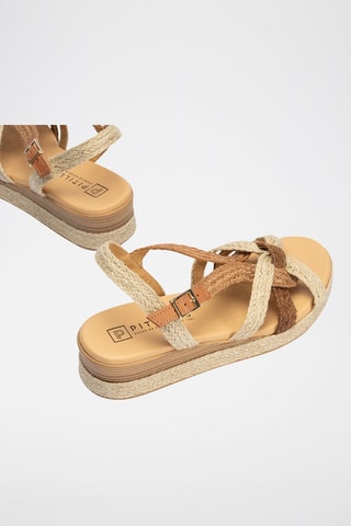 Sandali con zeppa - Marrone