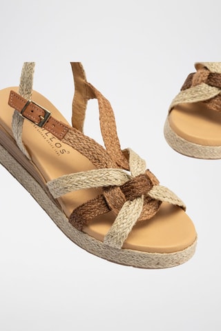 Sandali con zeppa - Marrone