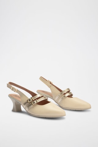 Scarpe baby con tacco in pelle nappa - Beige