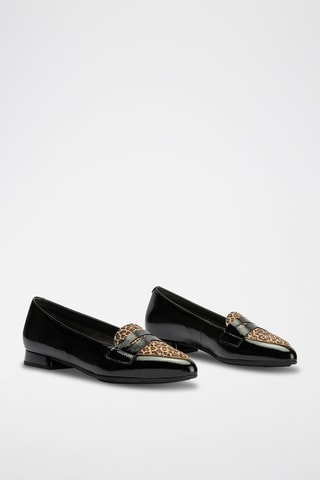 Mocassini in pelle verniciata - Nero