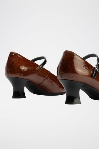 Scarpe baby con tacco in pelle verniciata - Marrone