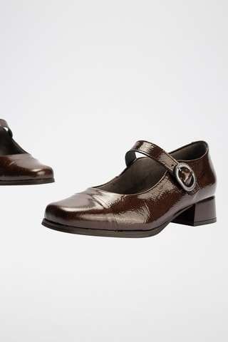 Scarpe baby con tacco in pelle verniciata - Marrone