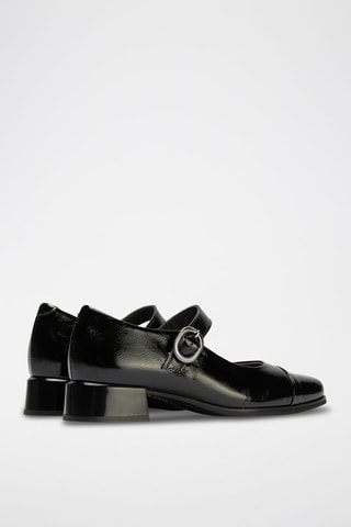 Scarpe baby con tacco in pelle verniciata - Nero