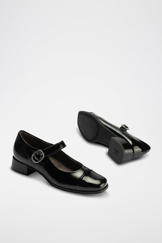 Scarpe baby con tacco in pelle verniciata - Nero