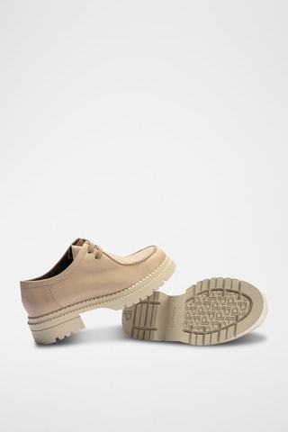 Stringate in pelle nappa - Beige