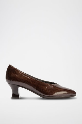 Décolleté in pelle verniciata - Marrone