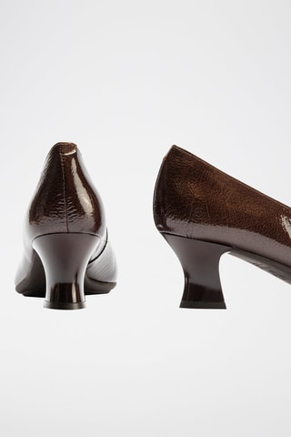 Décolleté in pelle verniciata - Marrone