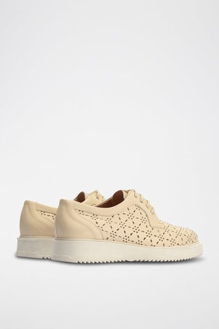 Stringate in pelle nappa - Beige