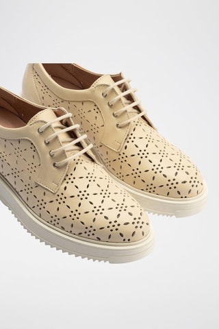 Stringate in pelle nappa - Beige