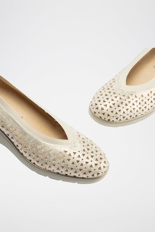 Ballerine con zeppa in pelle - Dorato