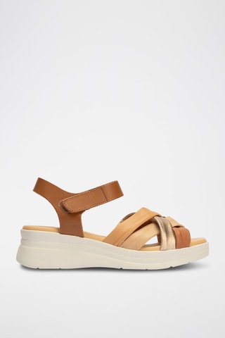 Sandali platform in pelle nappa - Beige